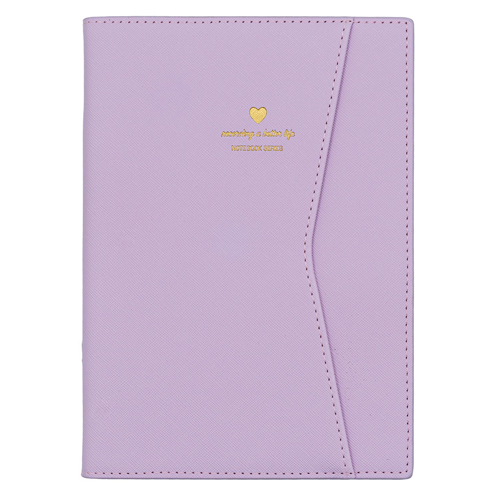 Lila Cover-Pocket 15x21 cm Çizgili Defter