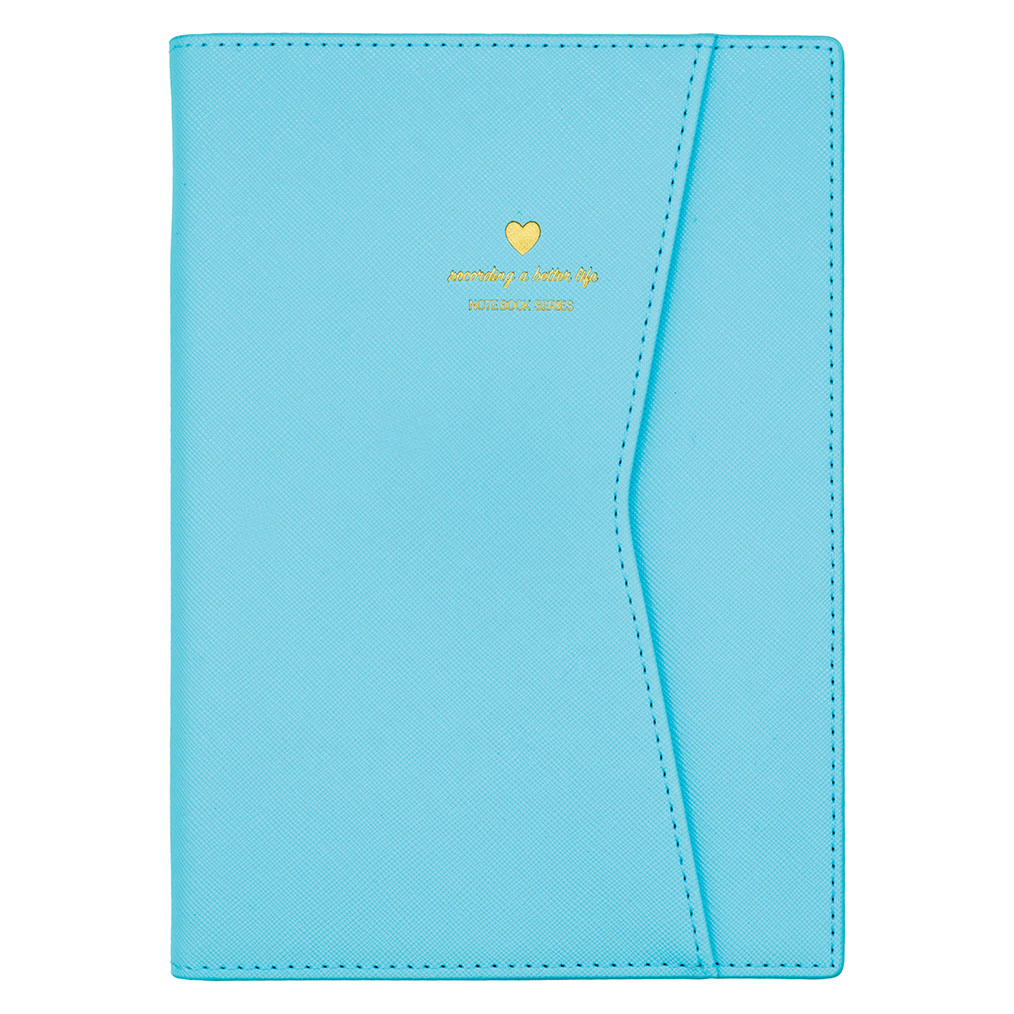 Mavi Cover-Pocket 15x21 cm Çizgili Defter