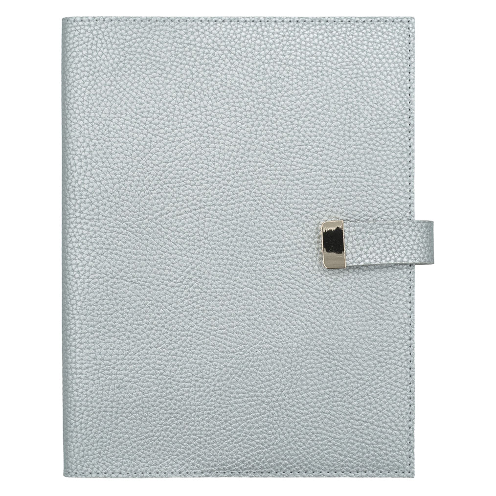 Gümüş Executive Vegan 19x25 cm Çizgili Defter